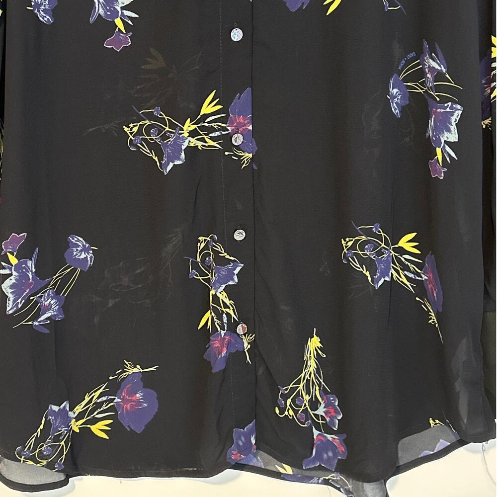 Saint+ Sofia Madison Shirt Blue Lily Gardens Floral Blouse Top Sz 16 Boho Chic - Picture 4 of 16